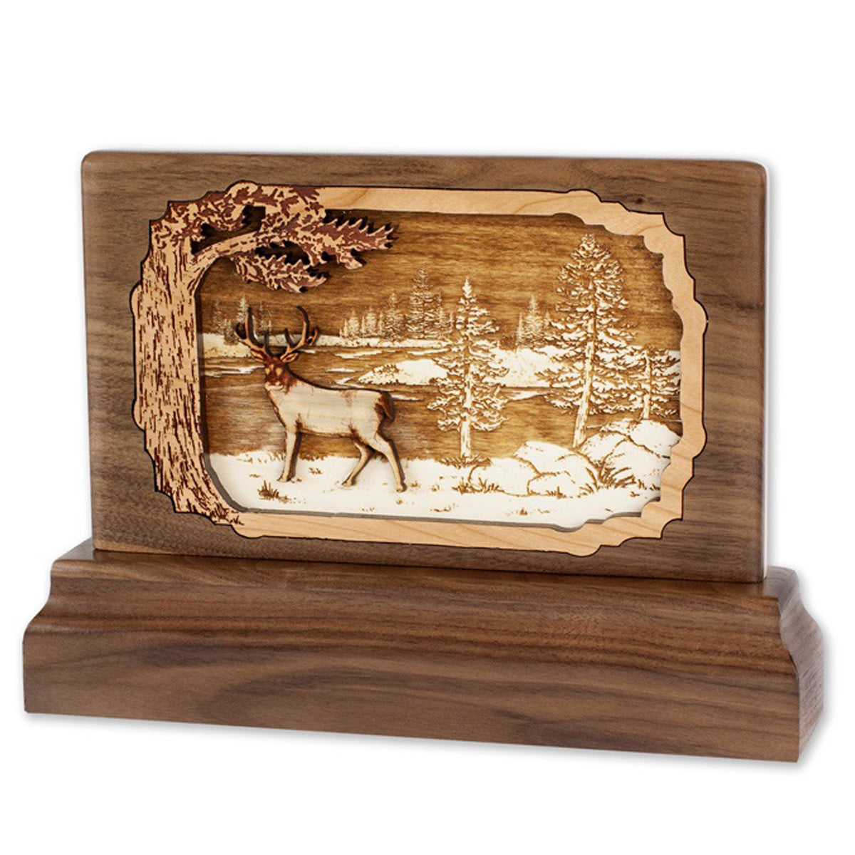 Deer 3D Walnut Keepsake