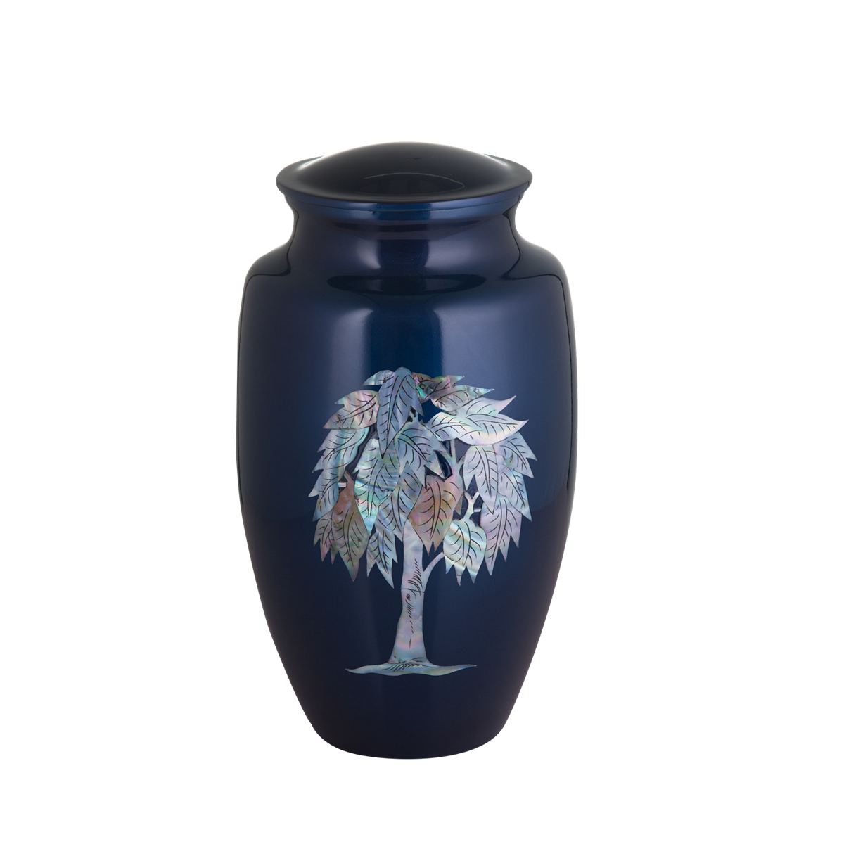 Blue Mother of Pearl Tree of Life Inlay Urn