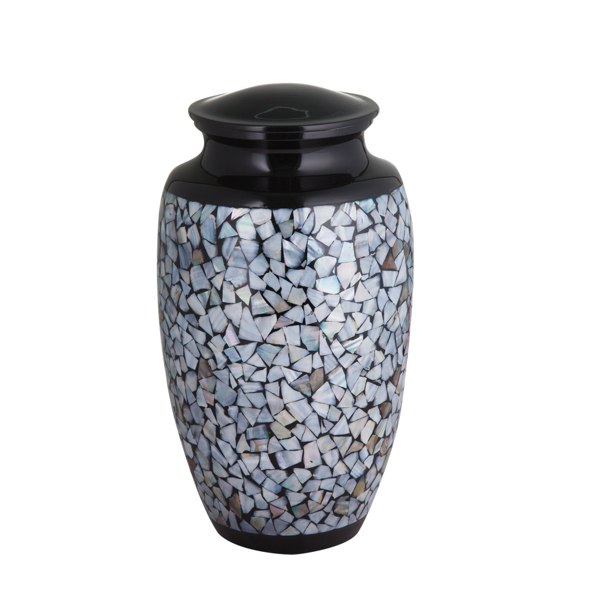 Black Mother of Pearl Inlay Urn