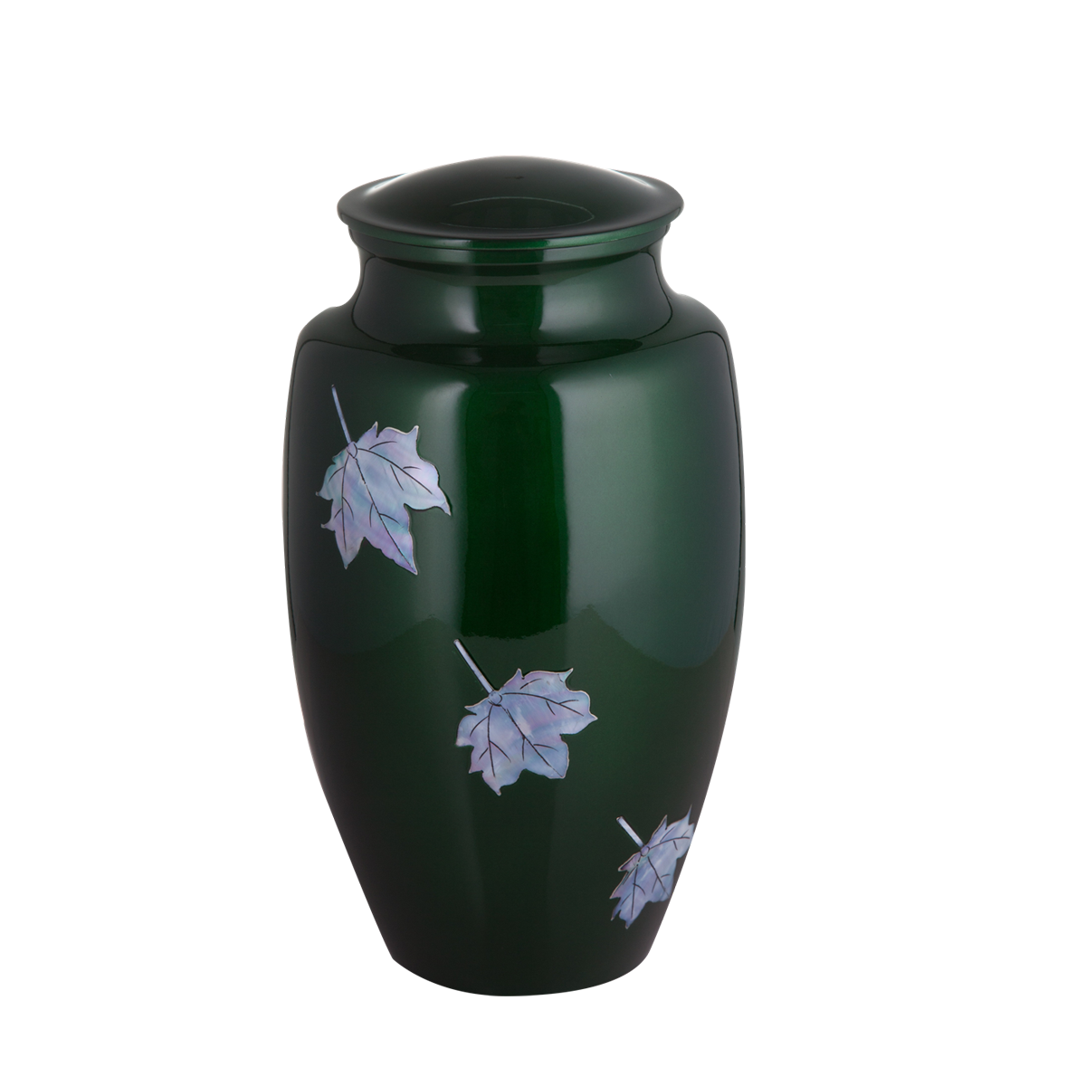 Green Mother of Pearl Leaf Inlay Urn