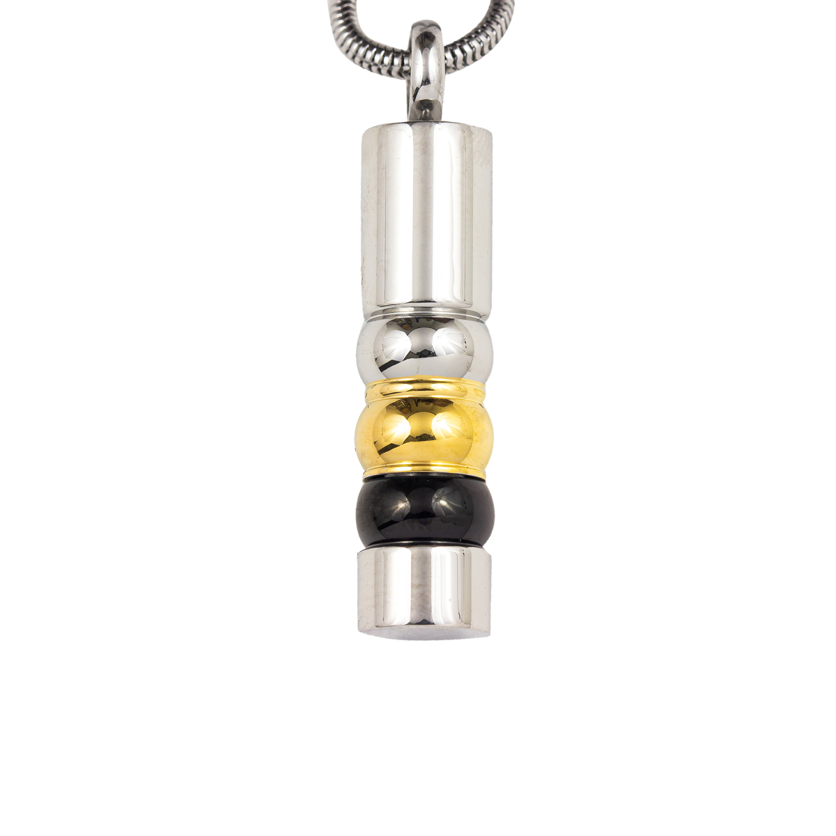 Tri-Coloured Cylinder Stainless Steel Pendant