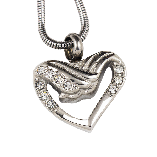 Heart with Wings Stainless Steel Pendant
