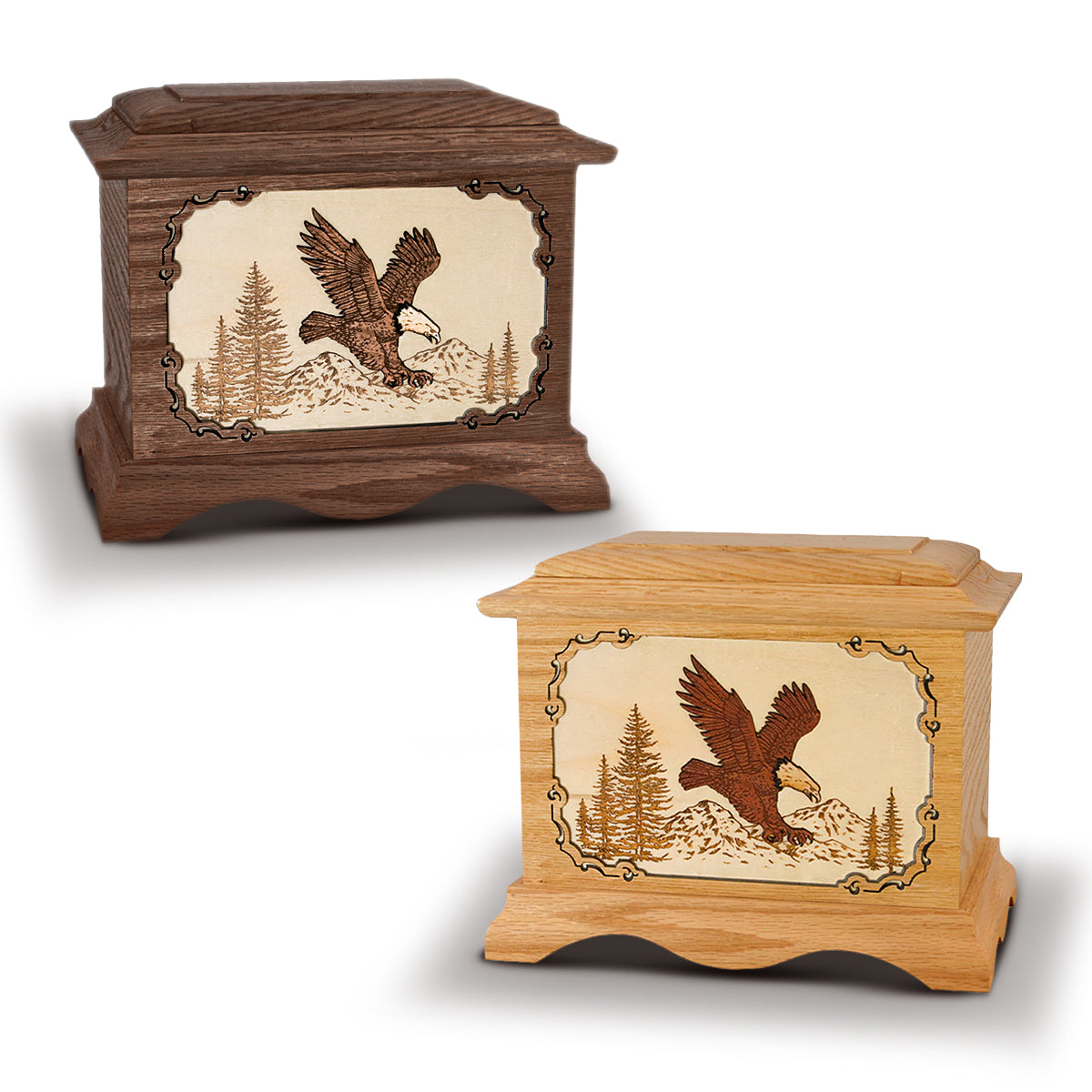Eagle 3D Oak Urn