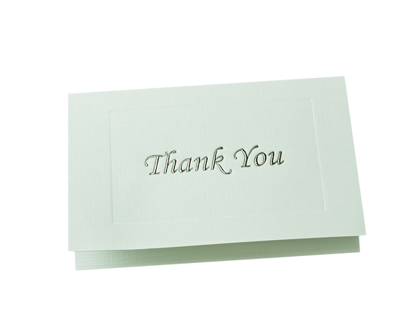 Silver Foil Stamped "Thank You"