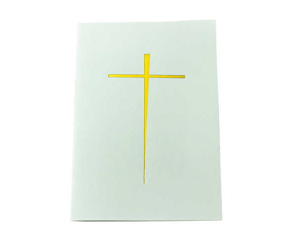 Tapered Gold Foil Stamped Cross