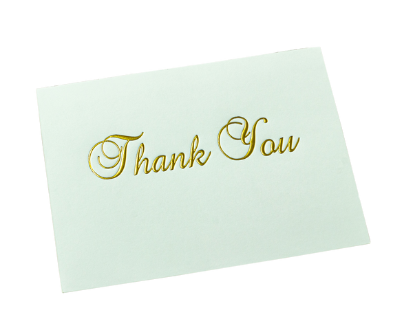 Gold Foil Stamped "Thank You"