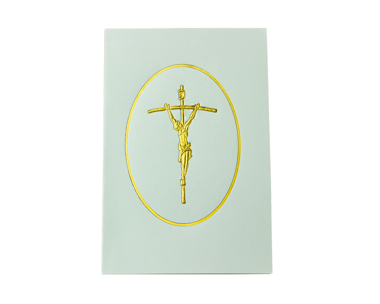 Gold Foil Crucifixion in Oval Frame