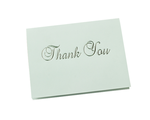 Silver Foil Stamped "Thank You"