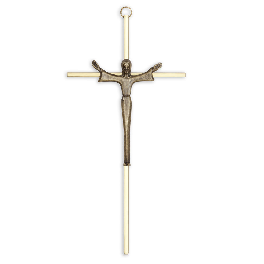 Risen Bronze Corpus on Brass Cross