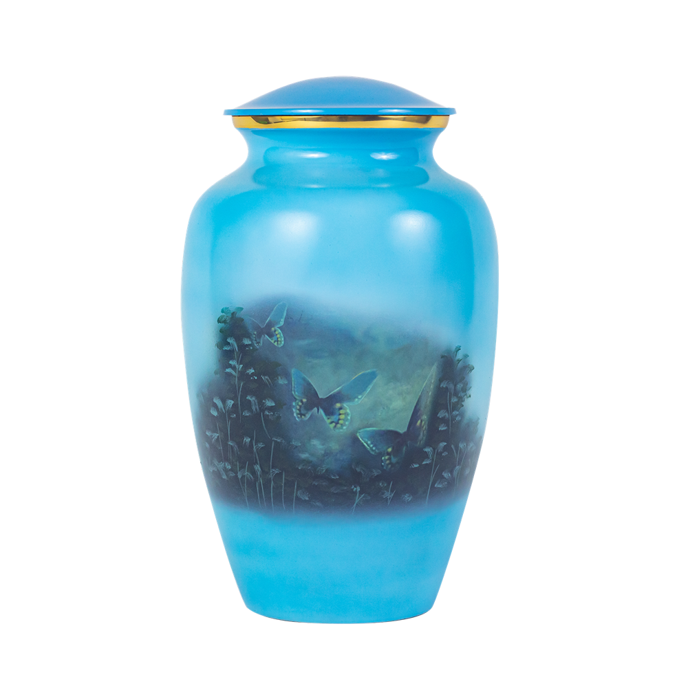 Painted Butterfly Urn