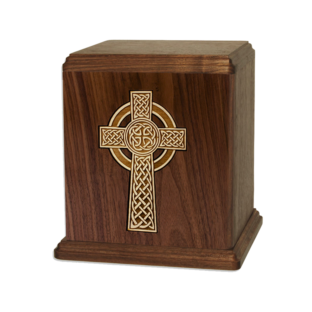 Celtic Cross Walnut Urn