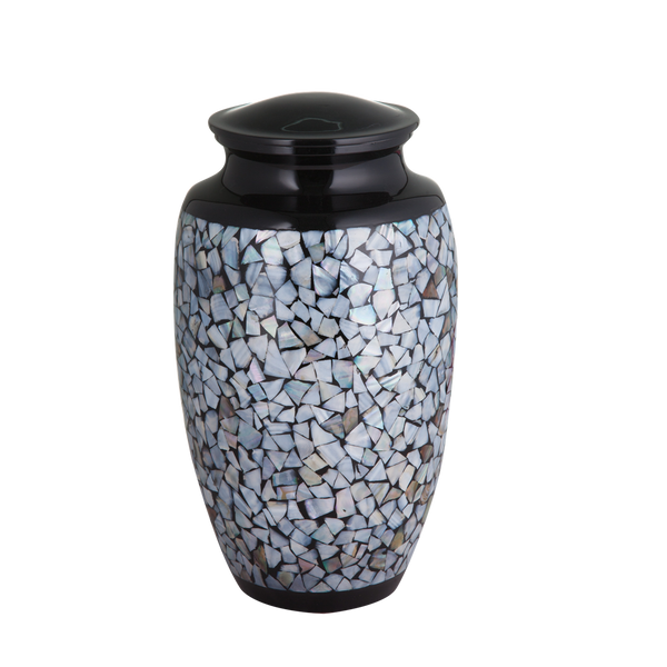 Black with Mother of Pearl Inlay Urn