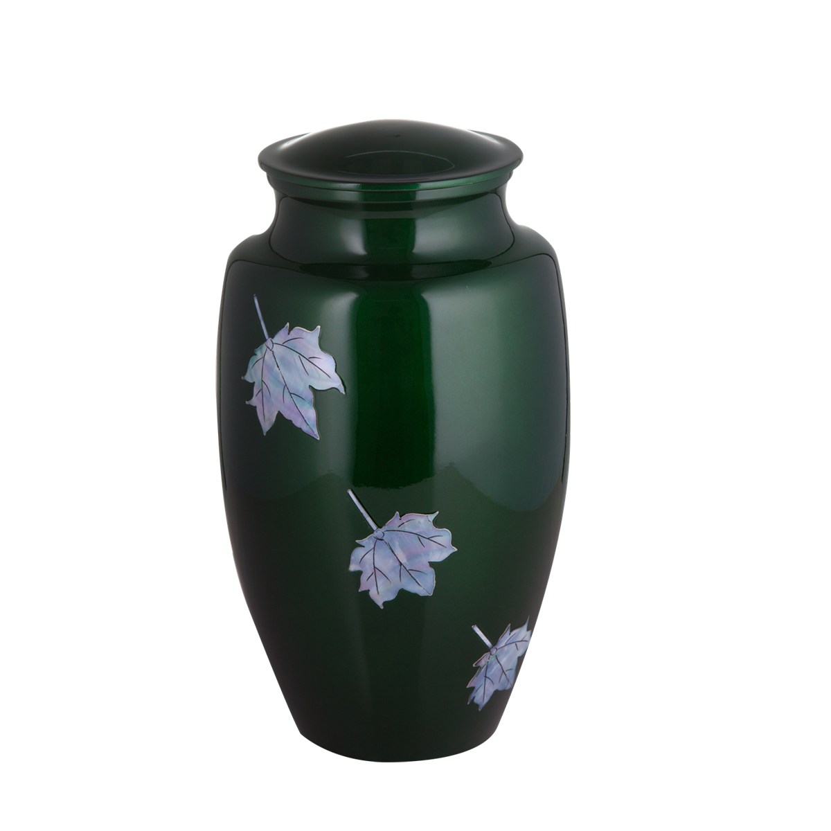 Green Mother of Pearl Leaf Inlay Urn – Gravure Craft