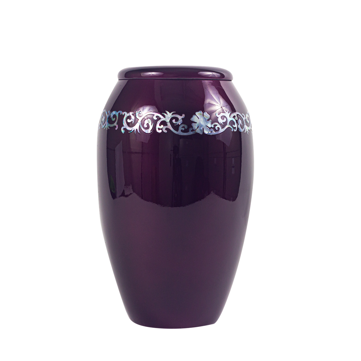 Purple Mother of Pearl Band Inlay Urn