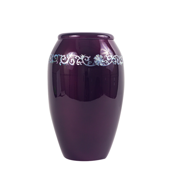 Purple with Mother of Pearl Band Inlay Urn