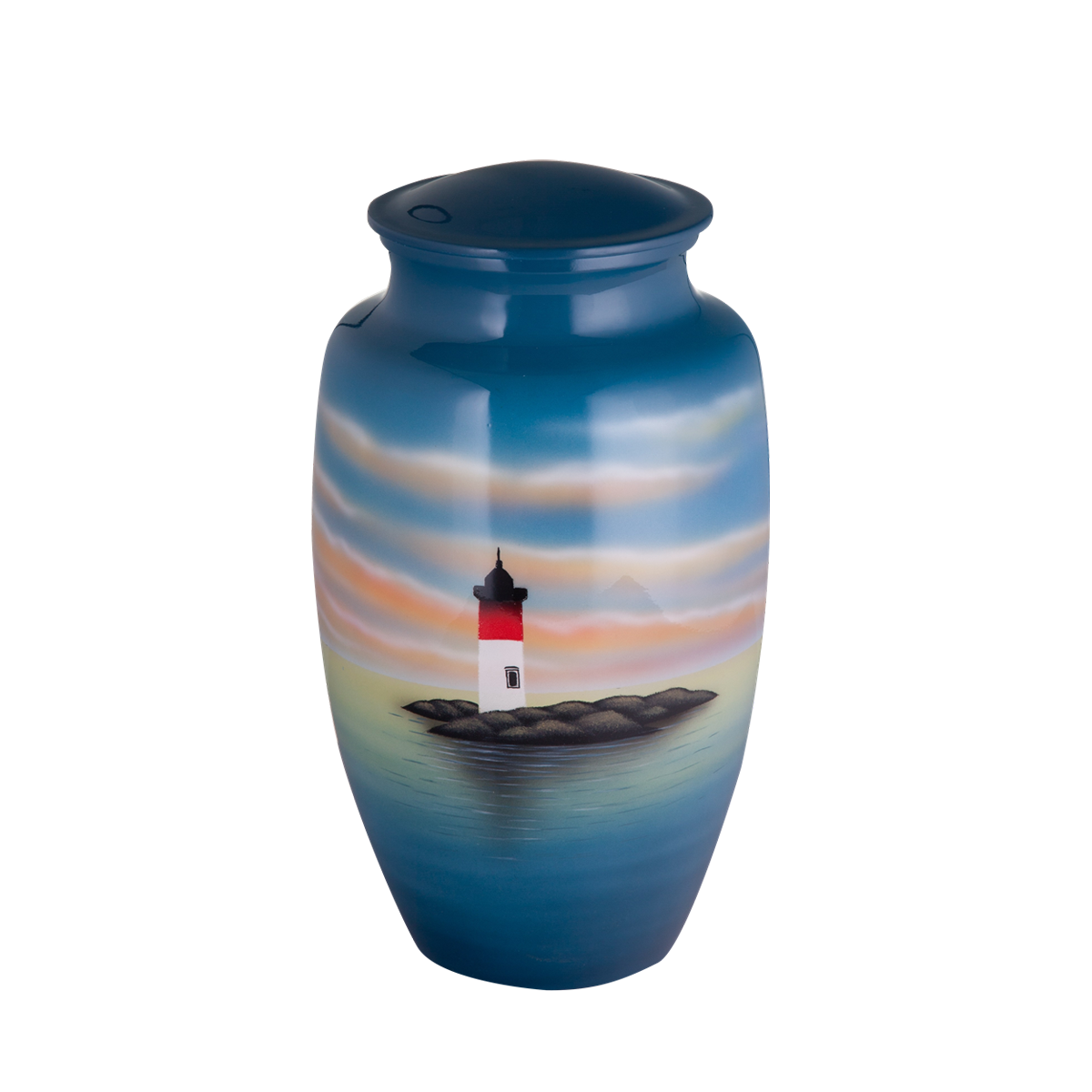 Painted Lighthouse Urn