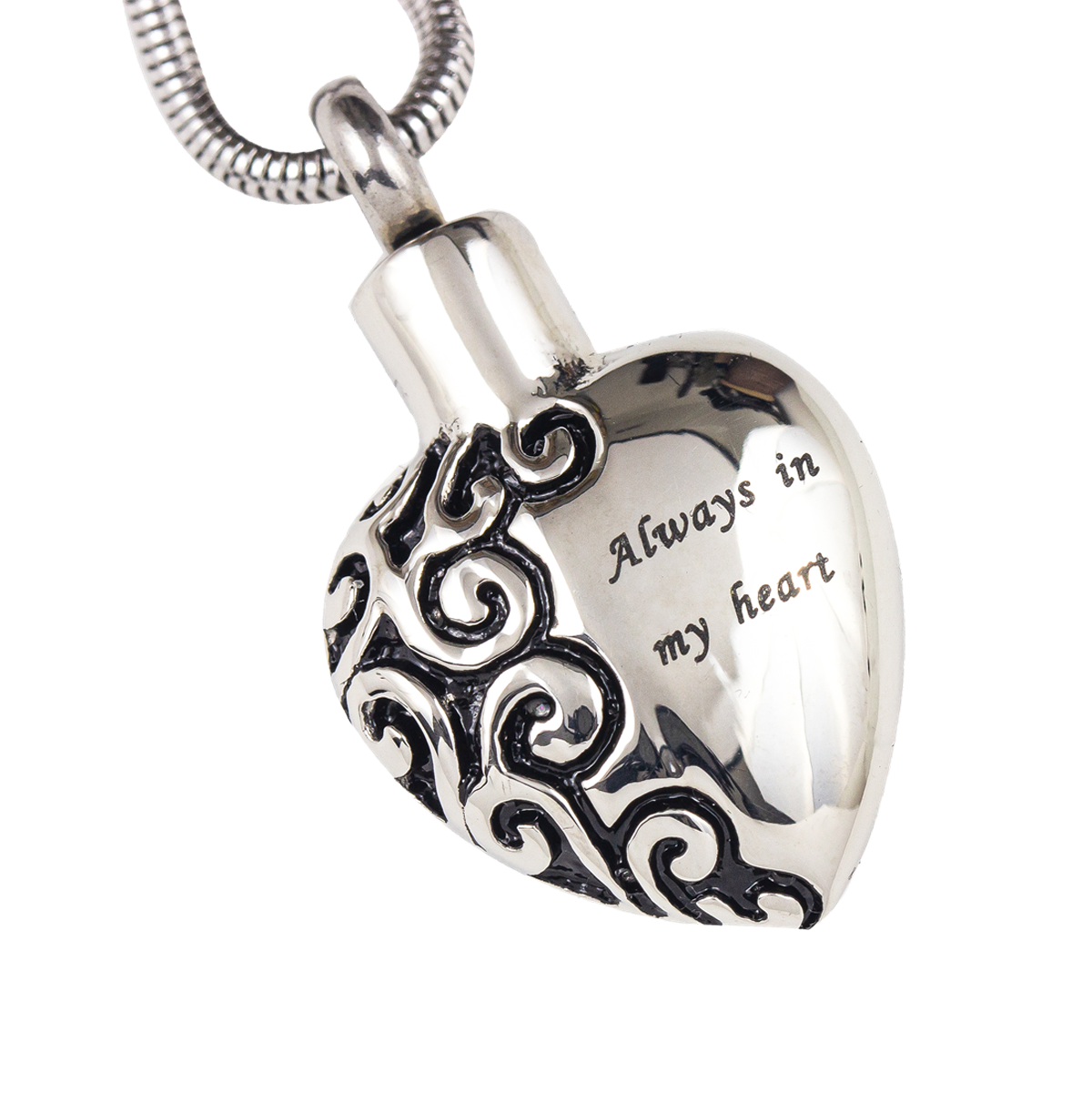 Engraved Heart Stainless Steel Pendant