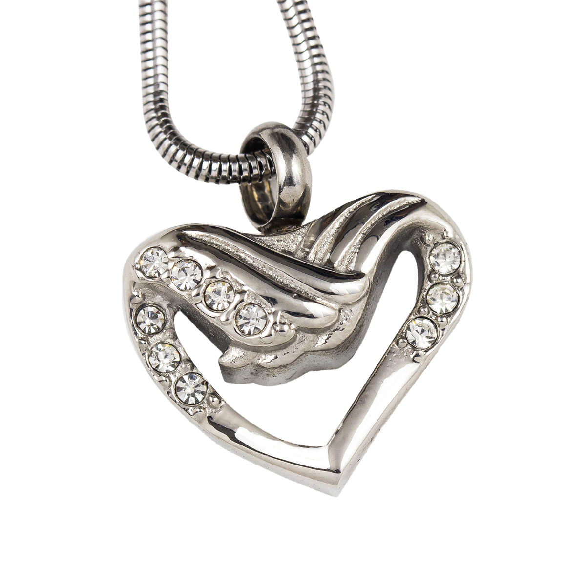 Heart with Wings Stainless Steel Pendant