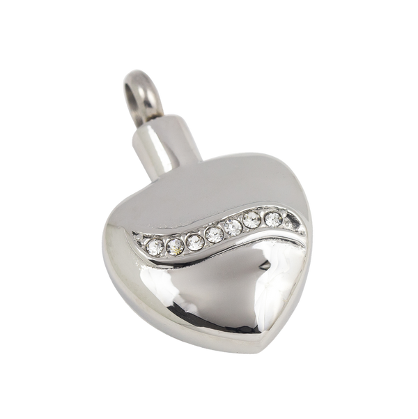 Jewelled Heart Stainless Steel Pendant