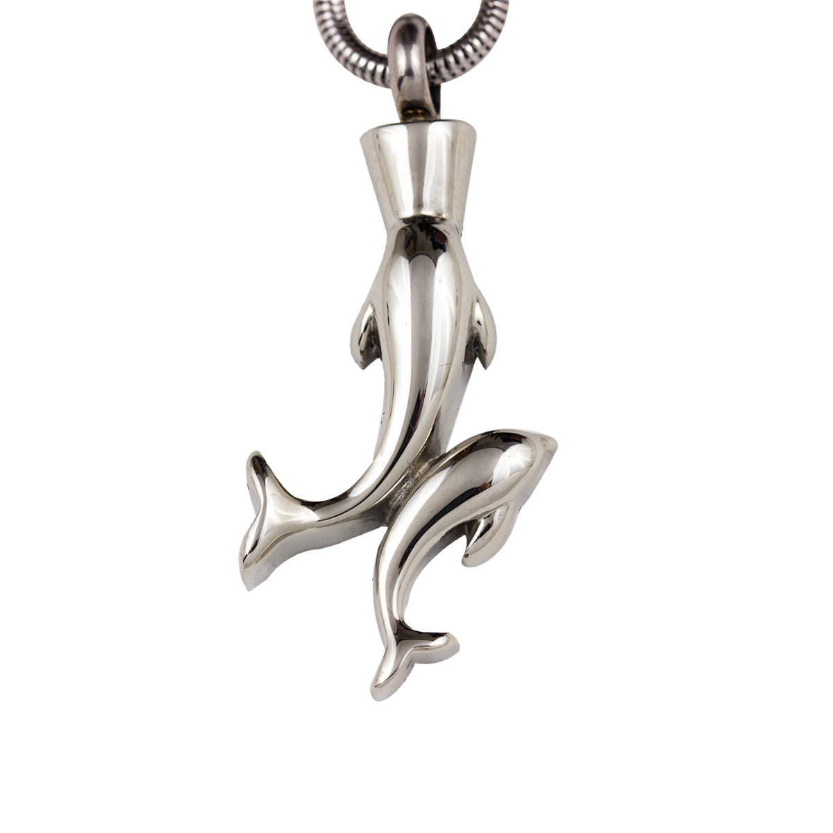 Double Dolphin Stainless Steel Pendant