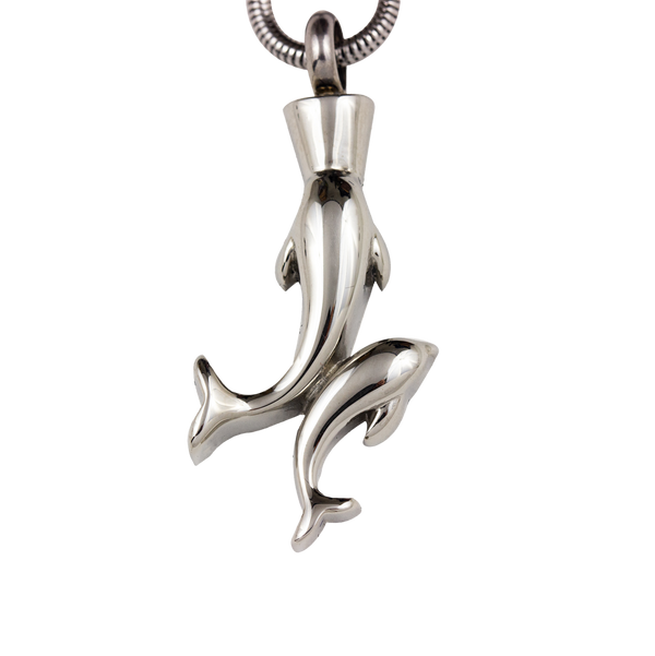 Double Dolphin Stainless Steel Pendant