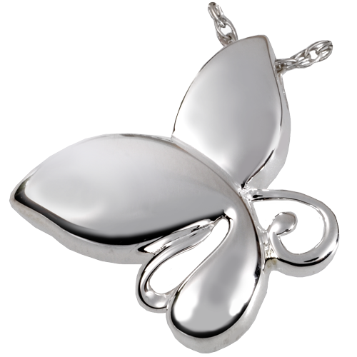 Butterfly Teardrop Sterling Silver Pendant