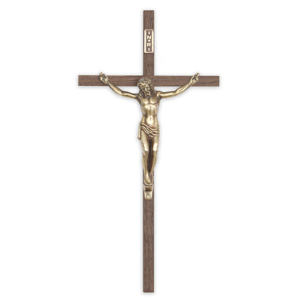 Walnut Cross Bronze Crucifix